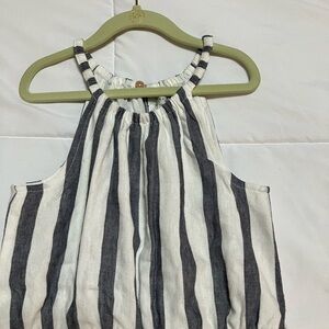 Max Studio Kids (Size 7) White and Gray Striped Jump Suit